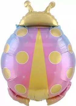 Шар (29""/74 см) Фигура, Божья коровка, Розовый, 1 шт. В211