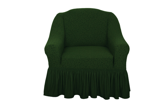 Чехол на кресло с оборкой Жаккард, цвет Зеленый