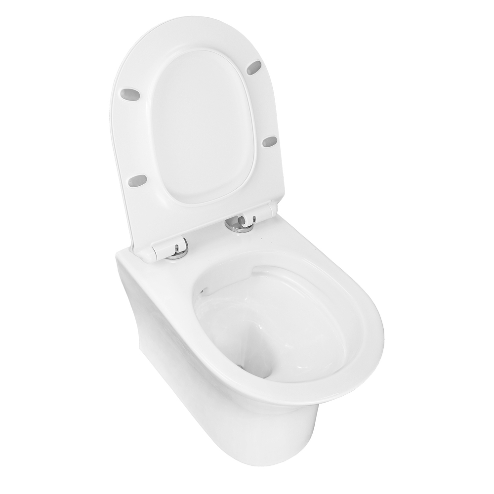 FRETTA ROUND Унитаз подвесной безободковый с сиденьем микролифт. Размер 485x360x365 мм