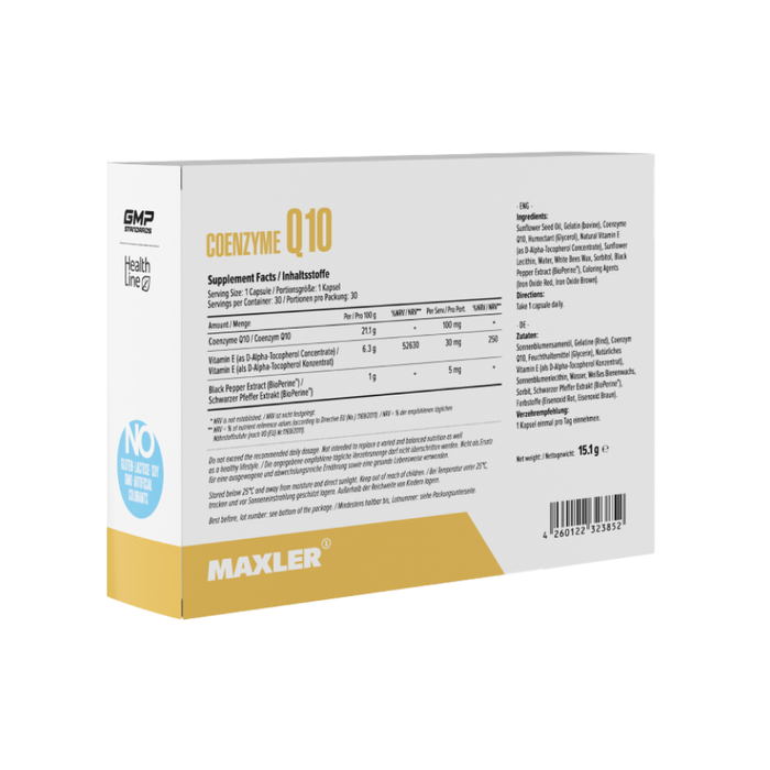 Коэнзим Q10, Coenzyme Q10 (with BioPerine), Maxler, 30 желатиновых капсул 2