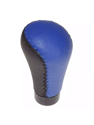 Ручка КПП  декоративная Универсальная кожаная синяя 21608