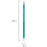 Карандаш чернографитный STAFF "EVERYDAY", 1 шт., НВ, с резинкой, пластиковый, корпус зеленый, заточенный, 180963