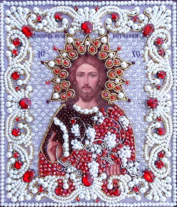 ЖС-14-ЗК Набор для вышивания хрустальными камнями Господь Лоза истинная (красный)