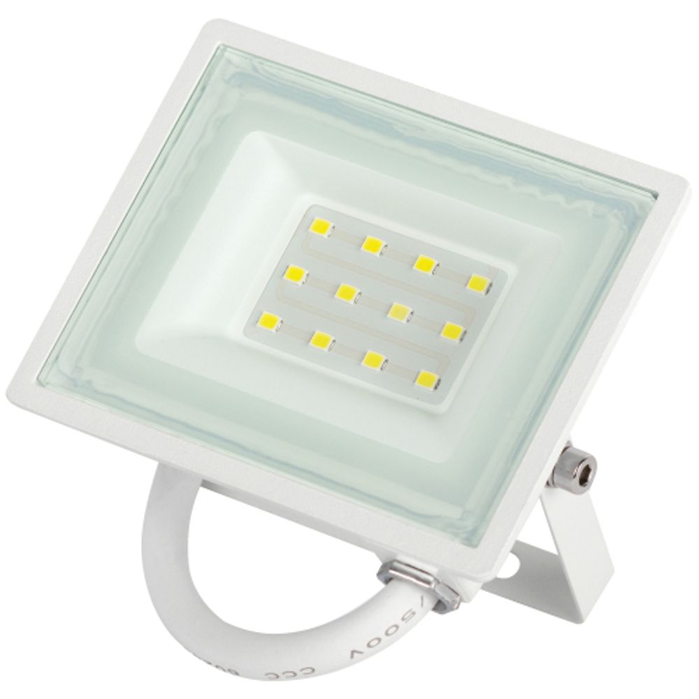 Прожектор светодиодный уличный ЭРА LPR-023-W-65K-010 10Вт 800лм 6500K КСС Д 120° 2 года IP65 белый | Прожекторы Стандарт