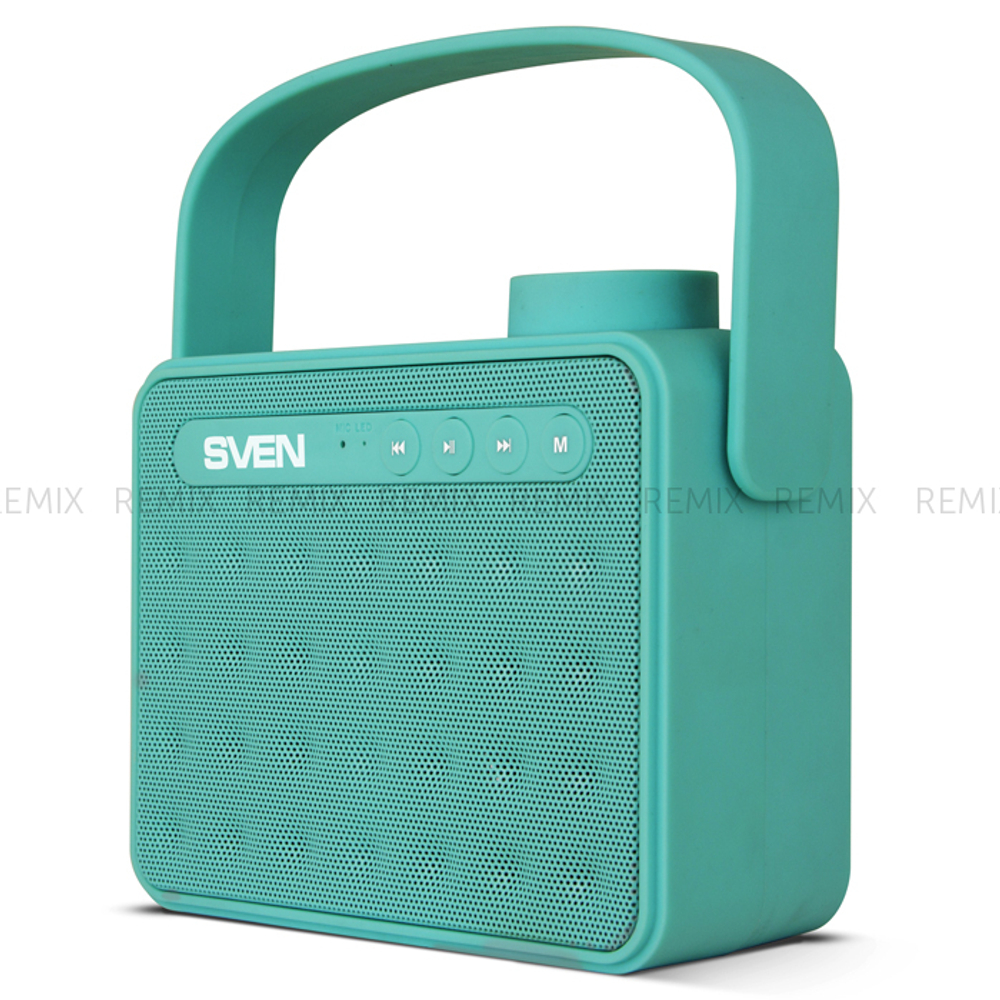 Колонка Sven PS-72 2.0 (2x3W, мобильные, USB, Bluetooth, microSD, 1200мА, ручка) (Mint)