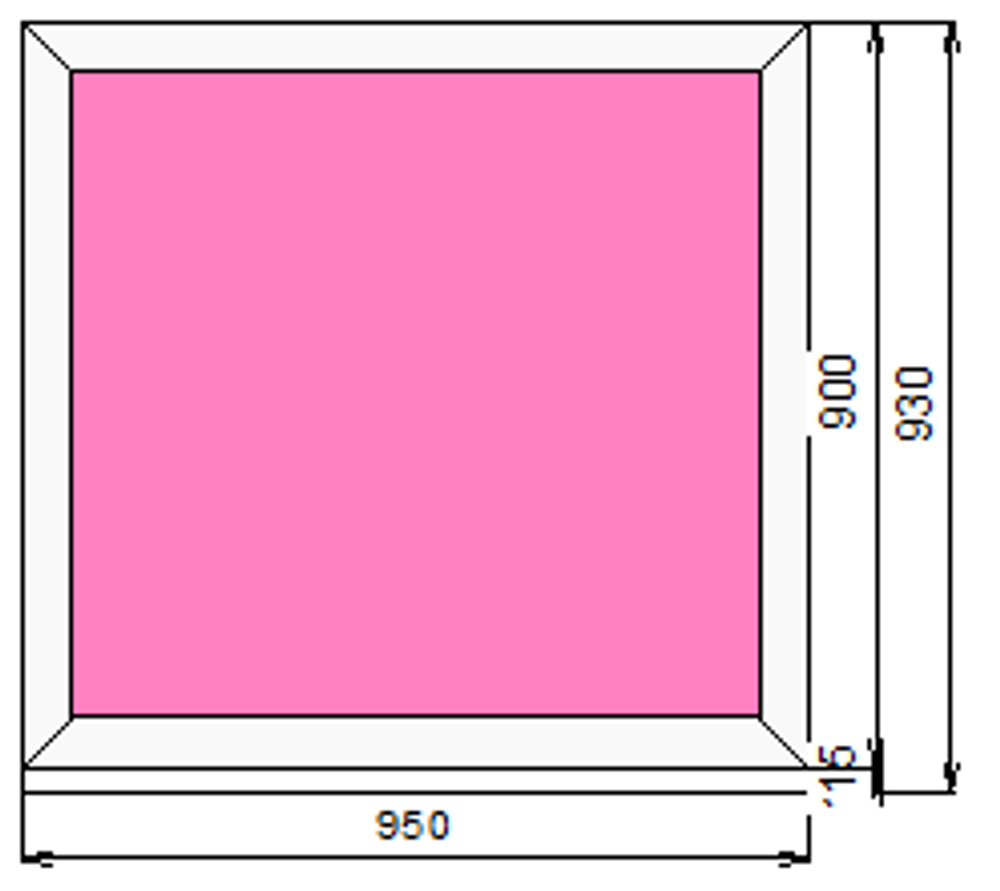 Пластиковое окно 900 х 950 ТермА Эко с глухой створкой