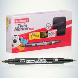 233834 Luxor Маркер перманентный двухсторонний TWIN MARKER 150, ЧЕРНЫЙ пулевидный 0.7/1мм | Luxor