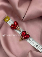 Подвеска "Красное сердце с подтеками" 25х20мм