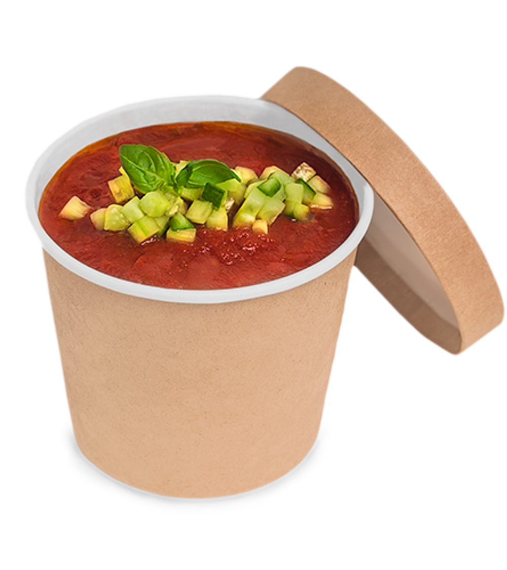 OSQ Упаковка Round Bowl КРЫШКА 300/400/500 КРАФТ (1/30/450)