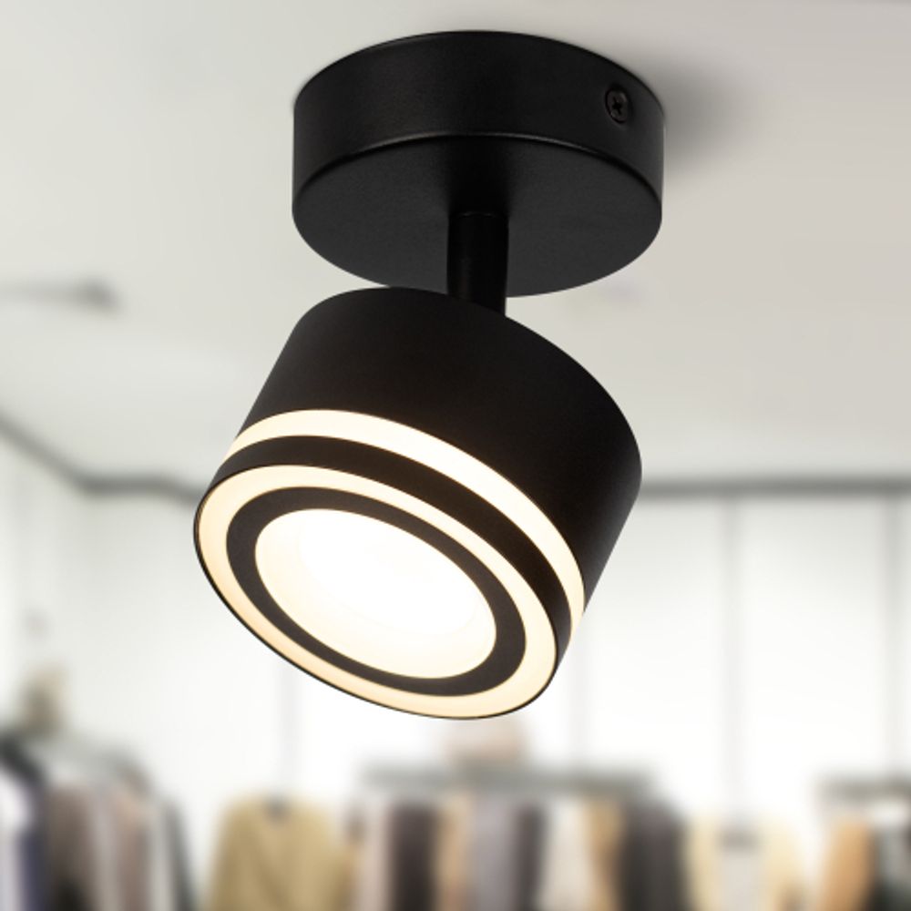 Светильник настенно-потолочный спот ЭРА OL52 BK GX53 IP20 черный | Накладные светильники