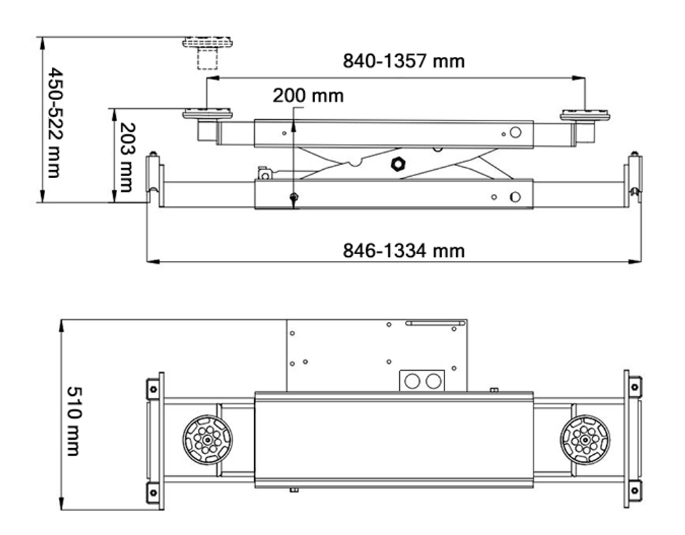 J6E Траверса гидравлическая управление от гидростанции подъемника 2.8 т. (СНЯТА С ПРОИЗВОДСТВА)