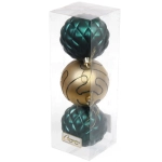 Новогодние шары 7см (набор 3шт) «Сказочная мечта», золото/изумруд