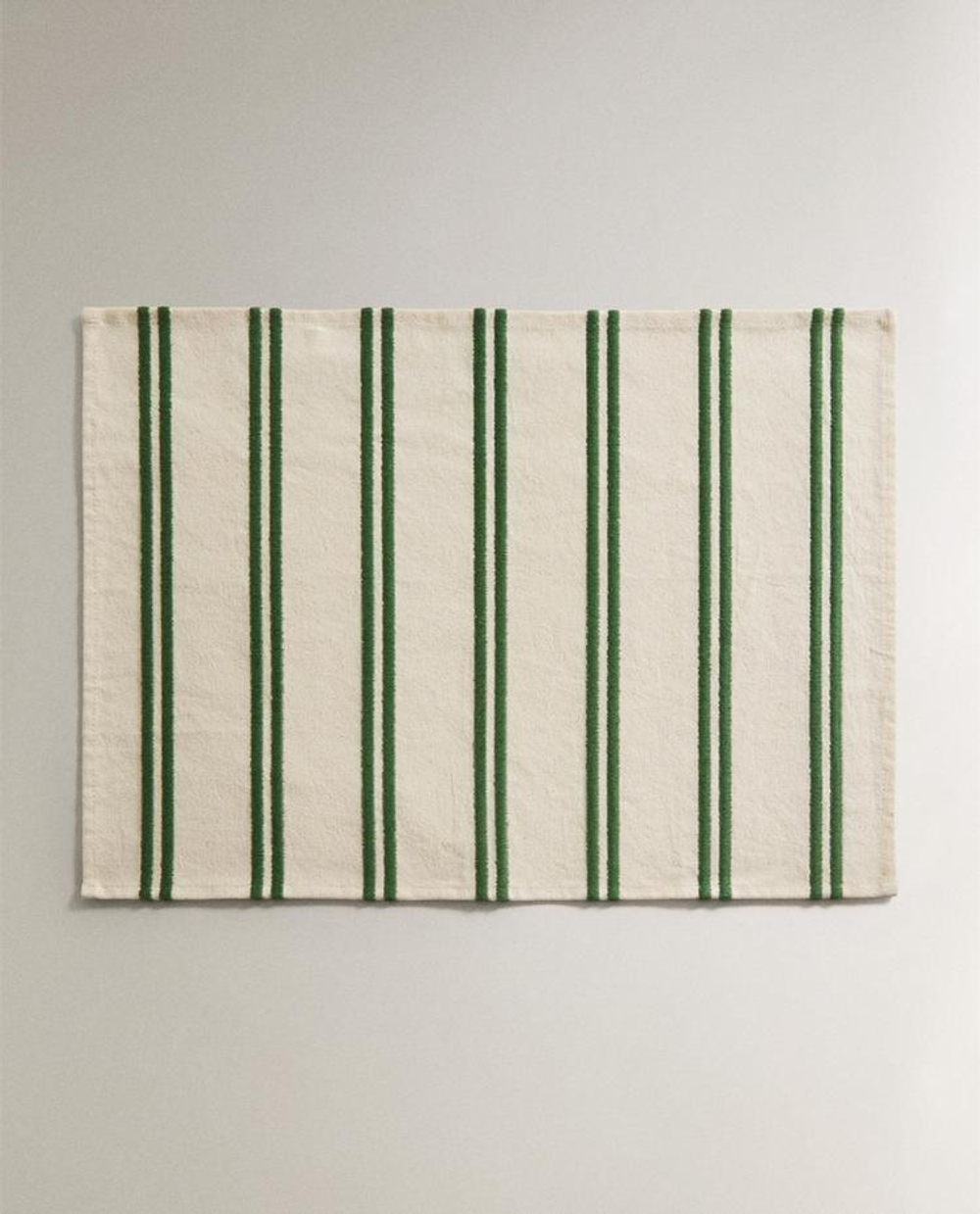 ZARA HOME ПОДСТАВКА ПОД ПРИБОРЫ ИЗ ХЛОПКА В ПОЛОСКУ, ЗЕЛЕНЫЙ