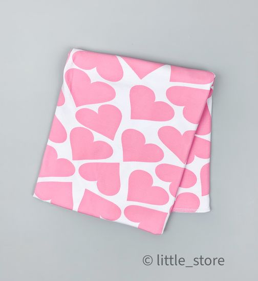 Пеленка трикотажная "Розовые сердечки"