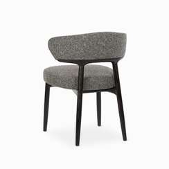 Стул Giotto, черный массив ясеня, черно-белая обивка