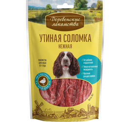 Лакомство "Деревенские лакомства" для собак Утиная соломка нежная, 90 г х 10 шт