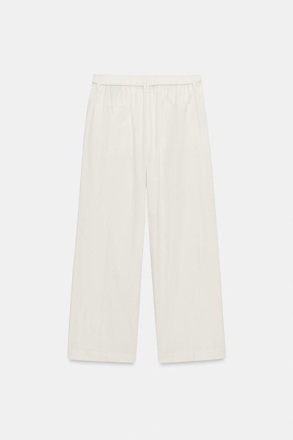 ZARA БРЮКИ ИЗ ПОПЛИНА — ZW COLLECTION, ЭКРЮ