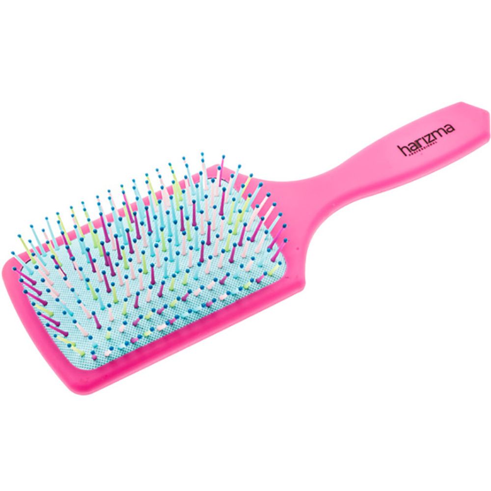 Щетка массажная Harizma Rainbow, широкая, (h10641-1616)