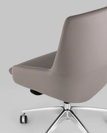 Кресло офисное Bow серая экокожа