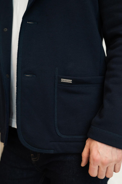 Мужской темно-синий трикотажный пиджак