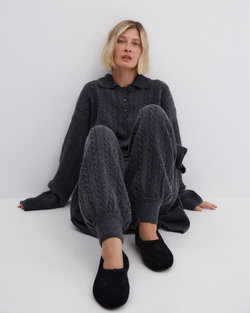 Брюки из смесового кашемира темно-серый