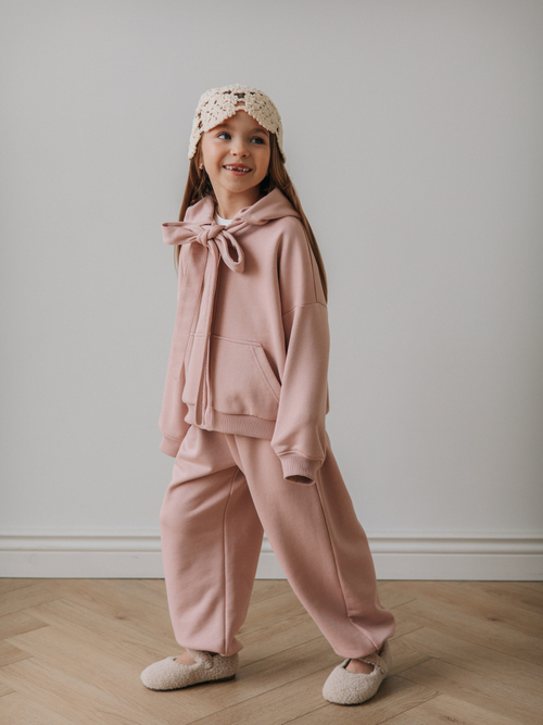 Костюм с бантом, Пудровый