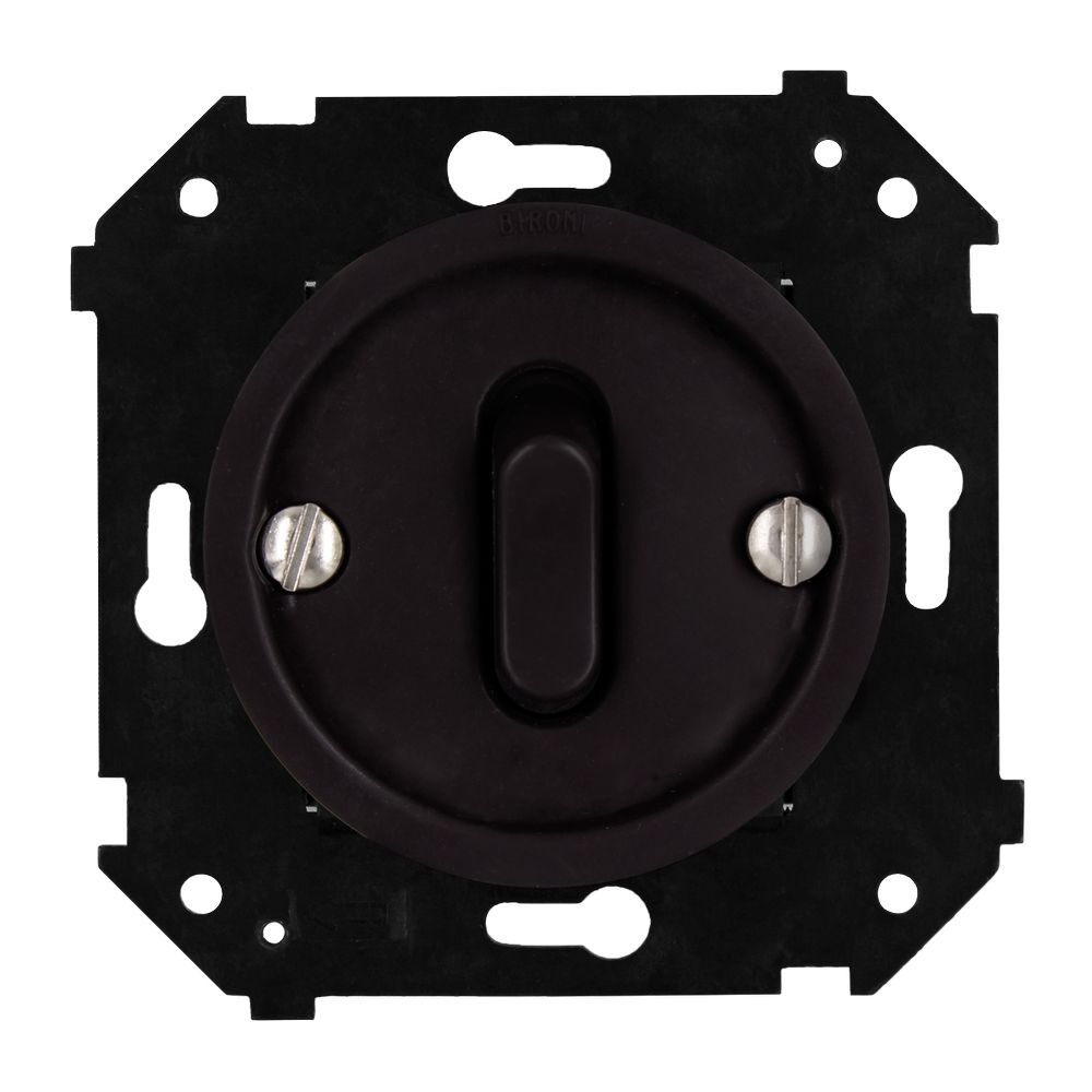 Выключатель 1-кл. проходной (скрытый монтаж), пластик, цвет Коричневый матовый B3-221-22M