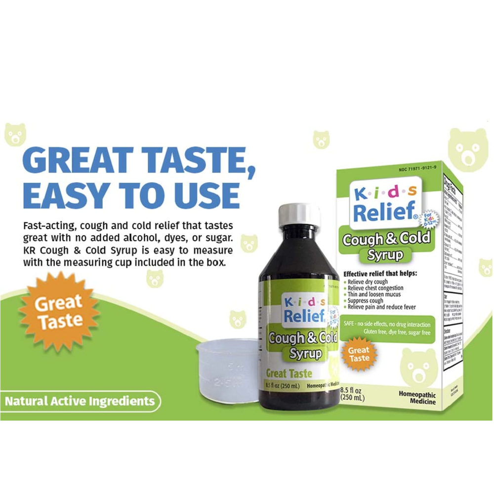 Homeolab USA, Kids Relief, сироп от кашля и простуды, для детей 0–12 лет, 100 мл (3,4 жидк. унц.)