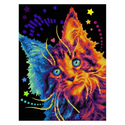 Алмазная мозаика 30*40см частич.заполн. "Разноцветный мейнкун" (Lori)