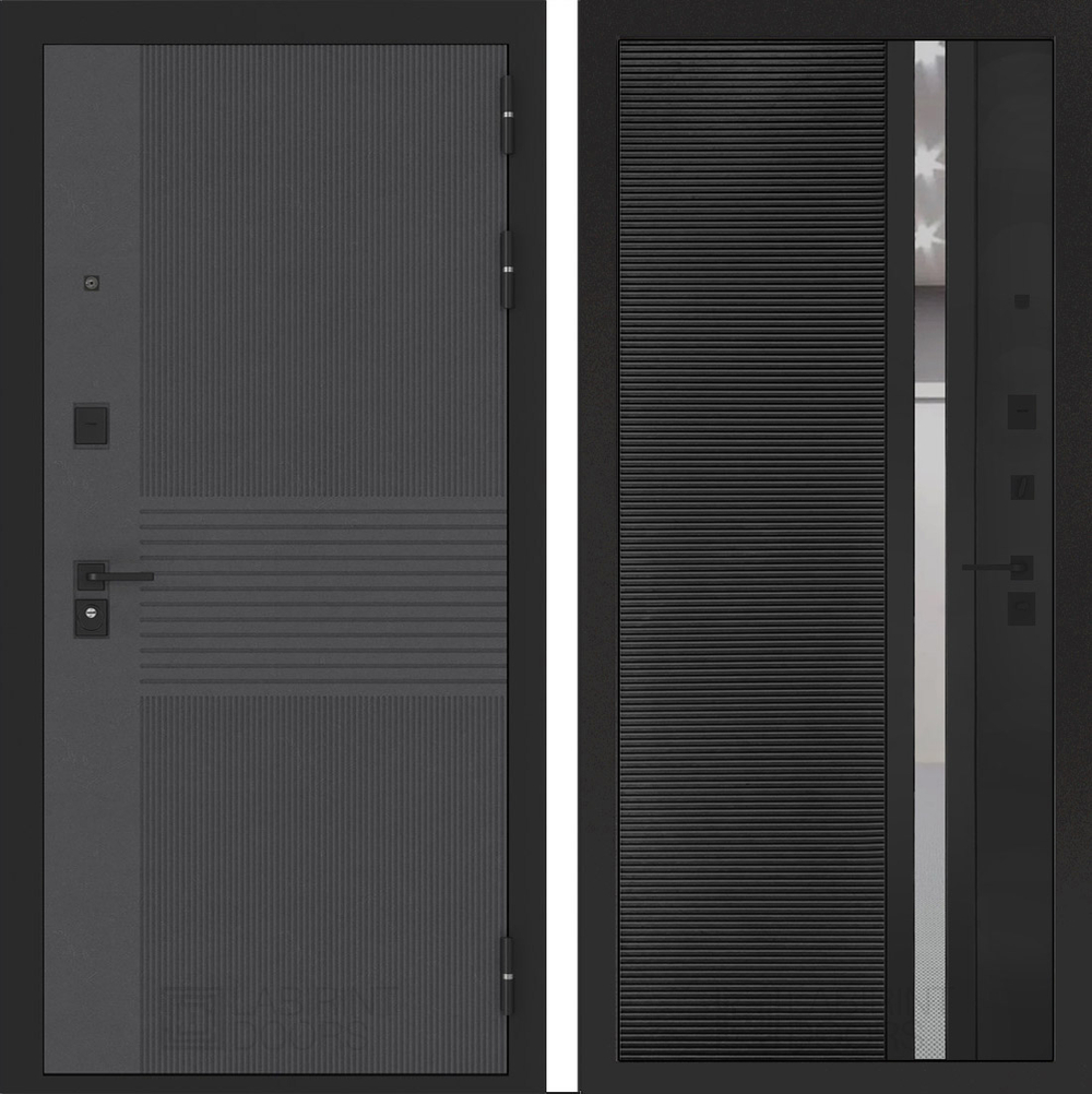 Бункер 05 - 31 чёрный кварц, зеркальноая вставка с тонировкой