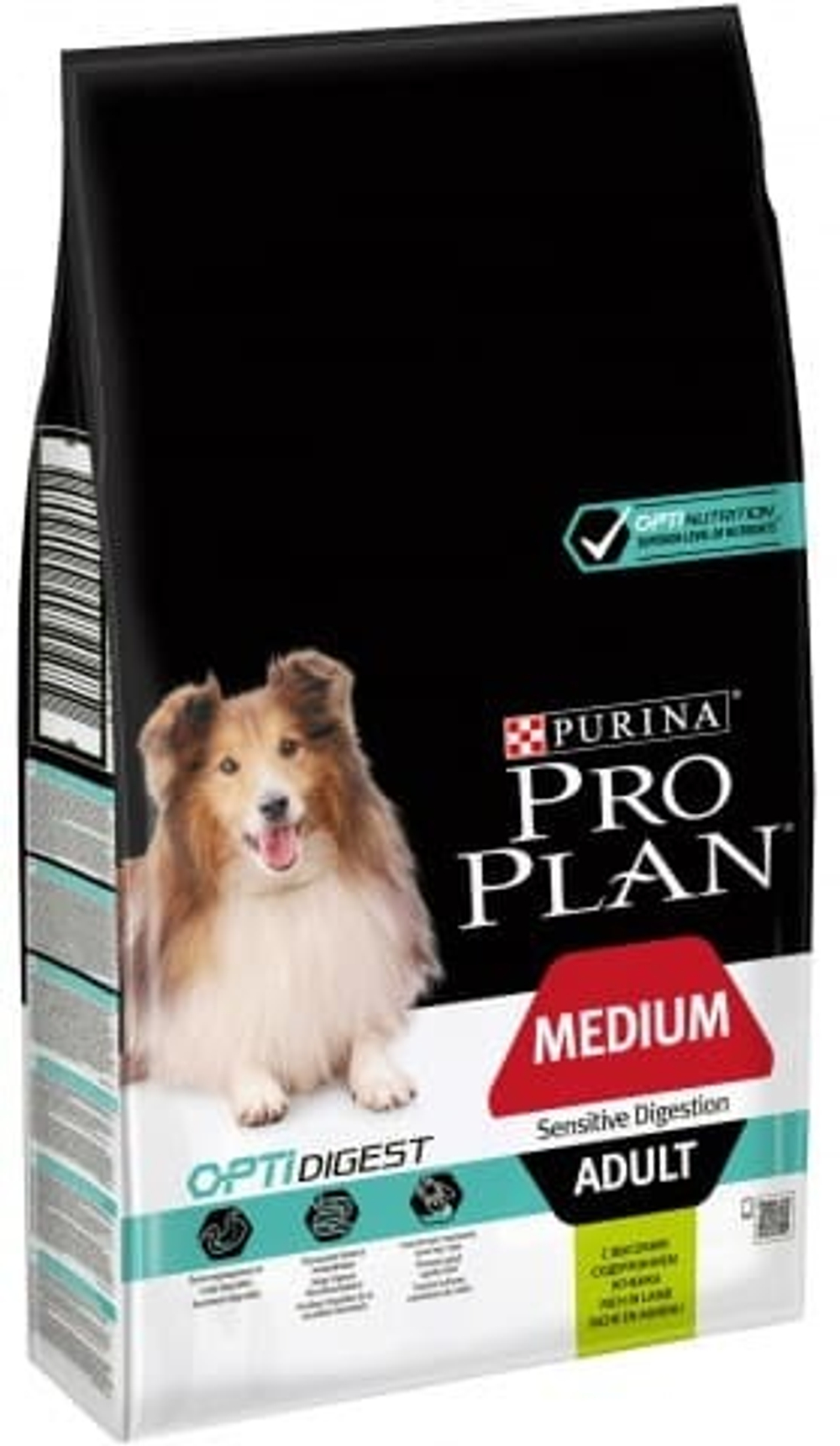 Pro Plan 7кг adult OptiDigest корм для собак средних пород Ягненок с рисом