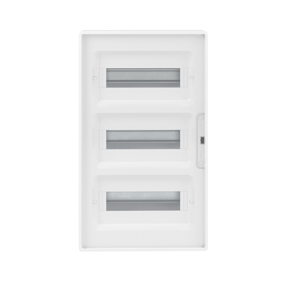 Щиток 36 мод настенный FRAME, белый с прозрачной дверцей, с 4 шинами PEN (2шт на 8 отв. и 2шт на 10отв.)