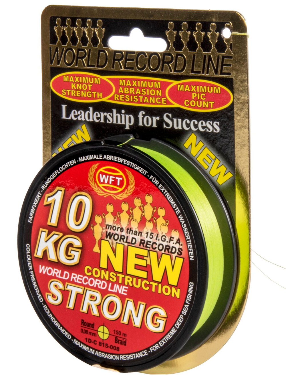 Леска плетёная WFT KG STRONG Chartreuse 150 м, 0.08 мм