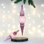 Елочные игрушки «Искры» 5*5*19 см (набор 2 шт), Розовый