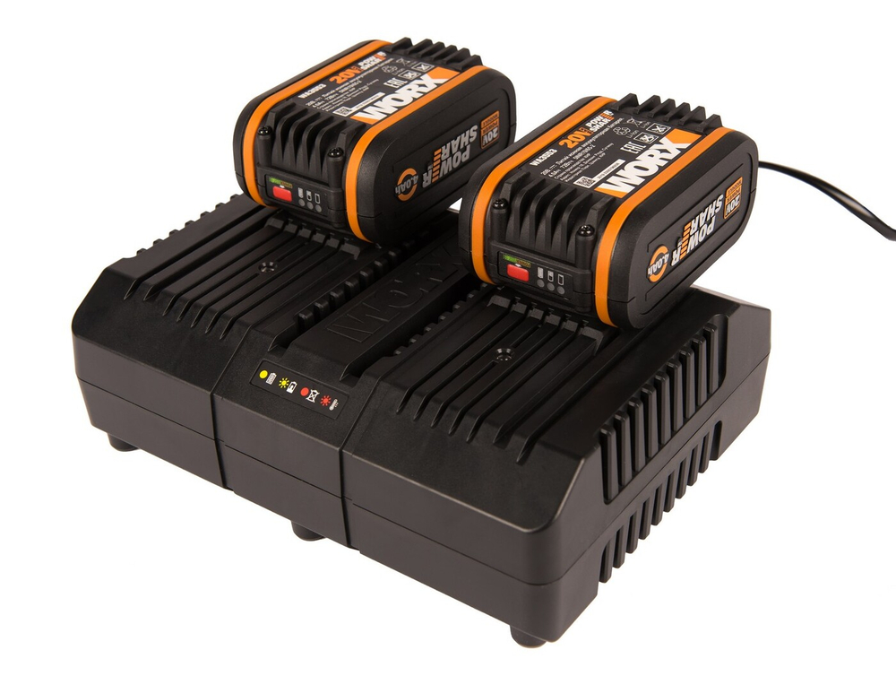 Комплект WORX WA3611: Двойное зарядное устройство WA3883