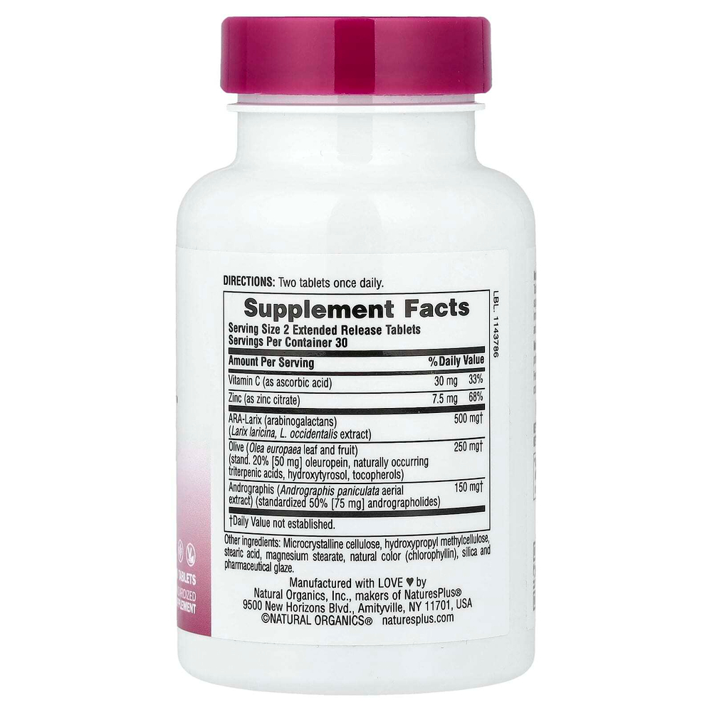NaturesPlus, Herbal Actives, Tri-Immune ™ с длительным высвобождением, 60 таблеток