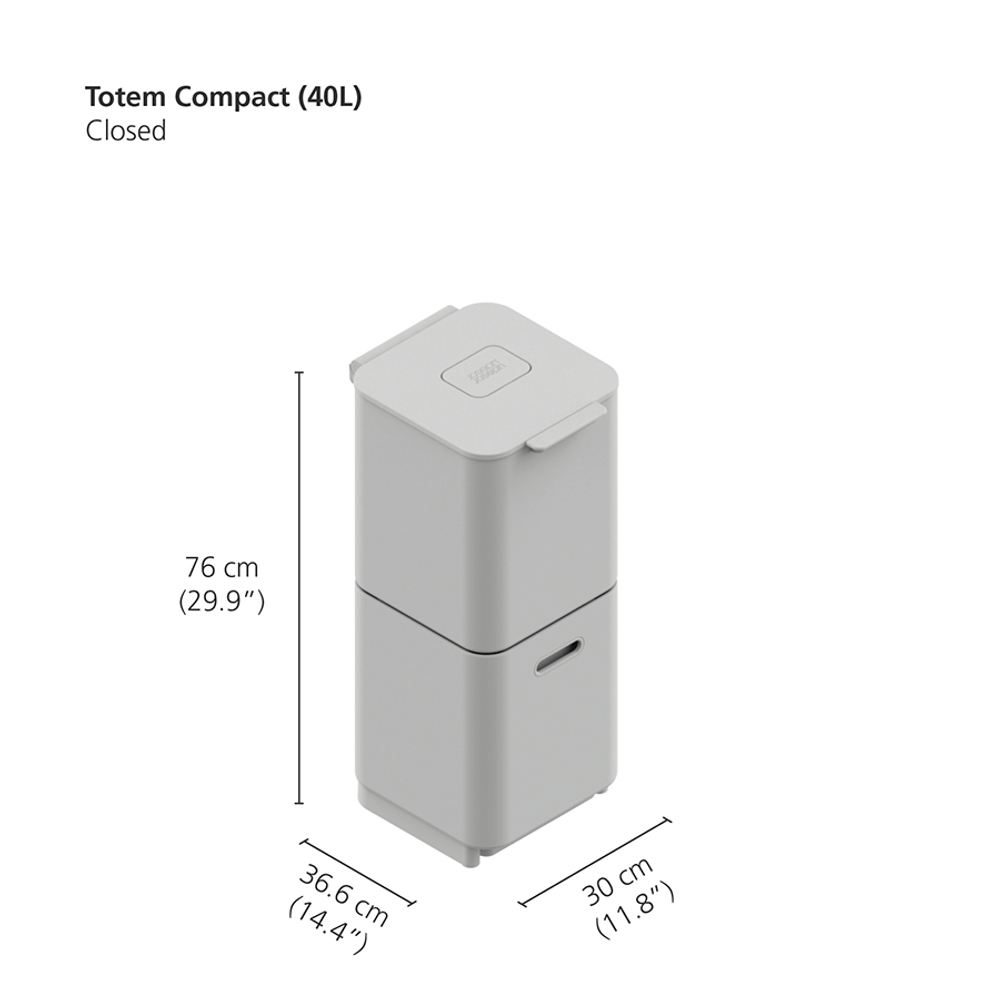 Контейнер для мусора с двумя баками Totem Compact 40 л нержавеющая сталь, Joseph Joseph