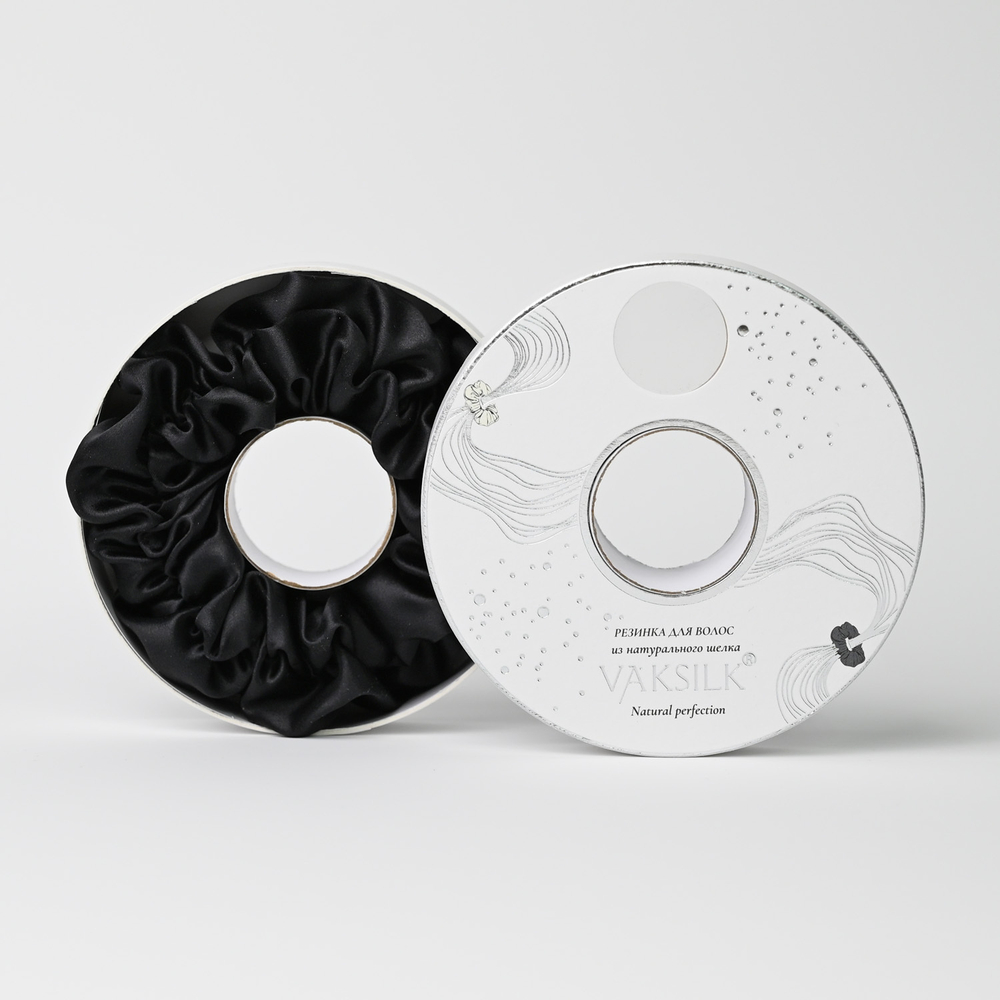 Резинка для волос "FLOWER" чёрный антрацит