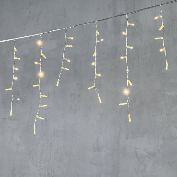 Светодиодная бахрома с колпачком 4,9*0,5 м., 189 теплых белых LED ламп, прозрачный провод ПВХ, IP65, Beauty Led (PIL189CAP-10-2WW)