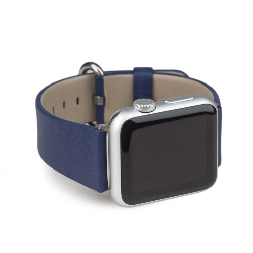 Ремешок для Apple Watch 44/45/46 mm из кожи теленка, синего цвета