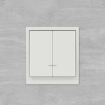 Переключатель двухклавишный с подсветкой, KANT, белый песок