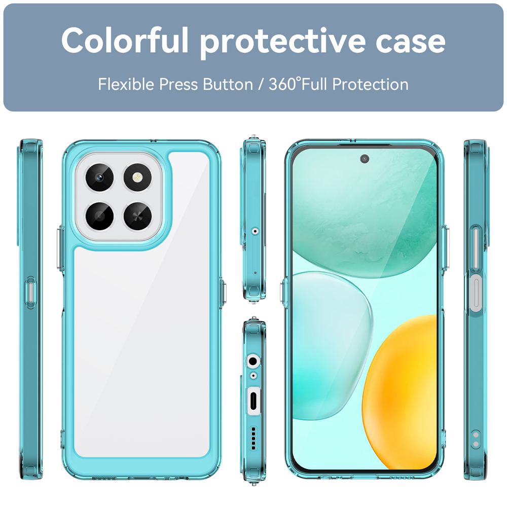 Противоударный чехол для Honor X6C, усиленные защитные рамки бирюзового цвета