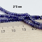 Фианит, рондель с огранкой, цвет фиолетовый, размер около 3,1*2,3 мм, цена за нить 38 см (около 165 шт)
