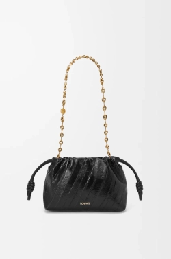 Loewe Сумка-мини Flamenco с имититацией рыбы-миксины, черный
