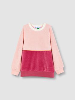 Велюровый свитшот ПУДРА/БРУСНИКА