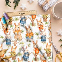 Ткань премиум мембрана семейство зайцев