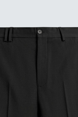 ZARA БРЮКИ STRAIGHT FIT КОМФОРТ, ЧЕРНЫЙ