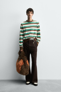 ZARA HARRY LAMBERT X DISNEY ФУТБОЛКА В ПОЛОСКУ, КОРИЧНЕВЫЙ/ЗЕЛЕНЫЙ