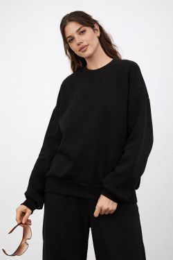 Утепленный свитшот черного цвета