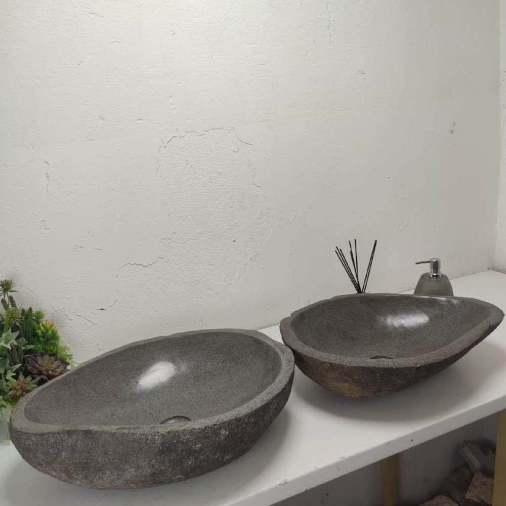 Раковина из речного камня ПАРА! RS-61730 55*42*15 2шт